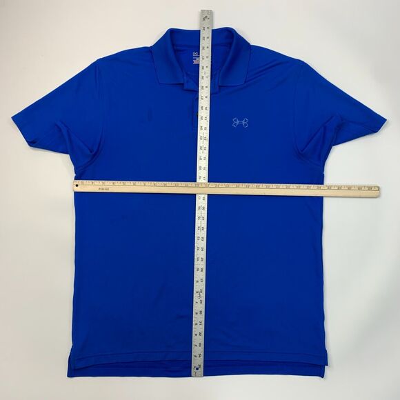 Under Armour Fishing Polo Shirt Mens XL Extra Large Blue HeatGear Sweat Wick - Picture 6 of 13